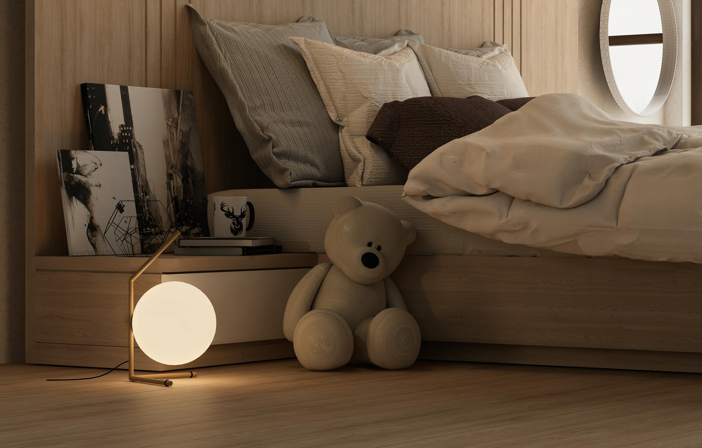 Sänggavelbord Lampa – Mjukt LED-ljus